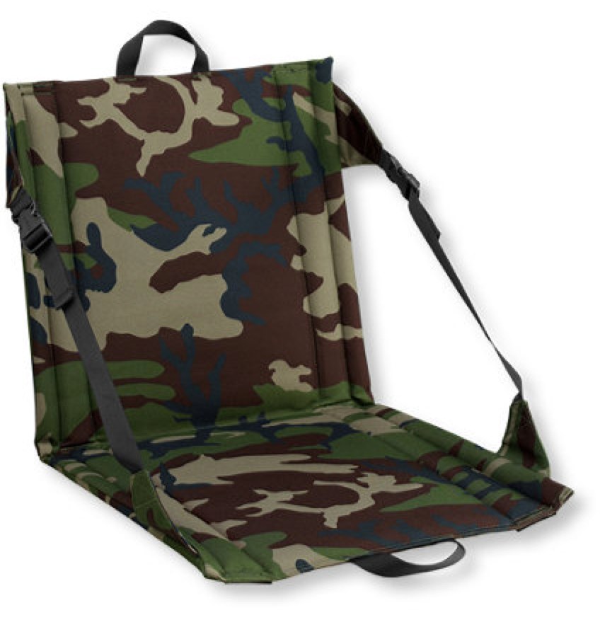 A folding seat, for the hide